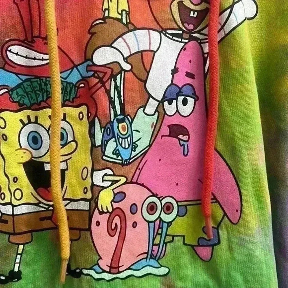 NWT NICKELODEON SPONGEBOB HOODED SWEATSHIRT IN SIZE M - Picture 8 of 8